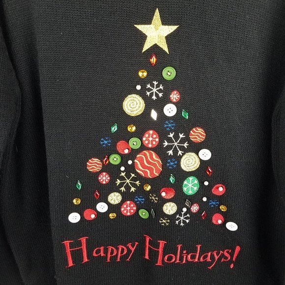 Happy Holidays sweater xmas tree ugly XMAS XXL(20) - Picture 2 of 5